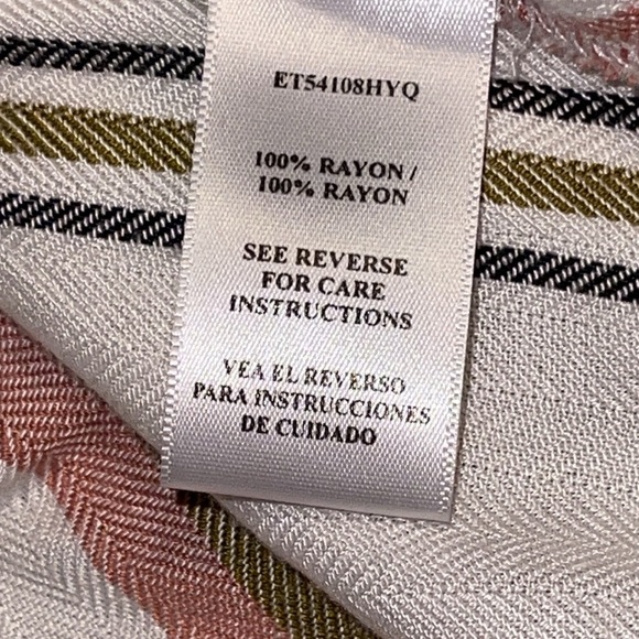 🌹EN CRÈME V NECK RAYON STRIPED BLOUSE - Picture 8 of 8